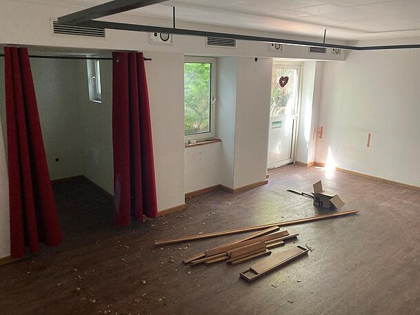 Blick in den ehemaligen Gastraum.