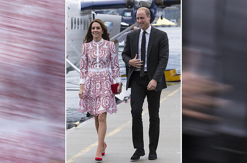 Gut gelaunt in Vancouver: Prinz William und seine Kate.