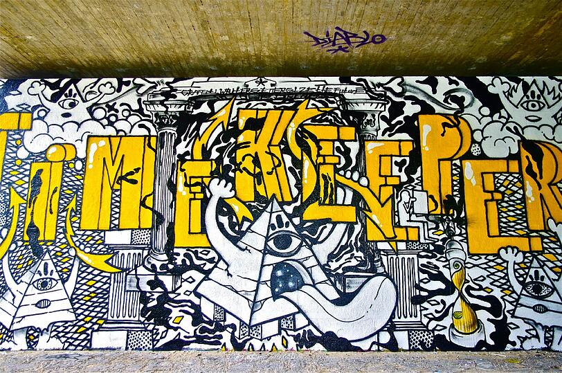Isart Graffiti Aktion an der Brudermühlbrücke