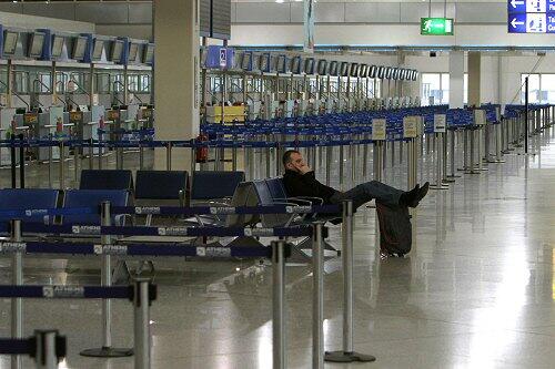 Auch am Flughafen in Athen geht nichts mehr