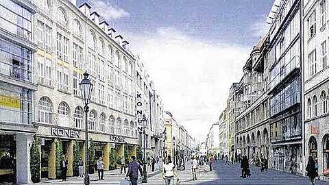 Viel Platz für Fußgänger - Radler und Autos werden dafür ausgesperrt: Die neue Fußgängerzone in der Sendlinger Straße, wie sie ab Ende 2012 ausschauen wird.