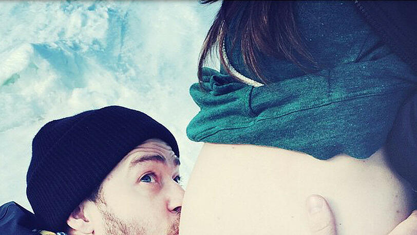 Justin Timberlake freut sich sichtlich über die Schwangerschaft seiner Ehefrau Jessica Biel Justin Timberlake freut sich sichtlich über die Schwangerschaft seiner Ehefrau Jessica Biel