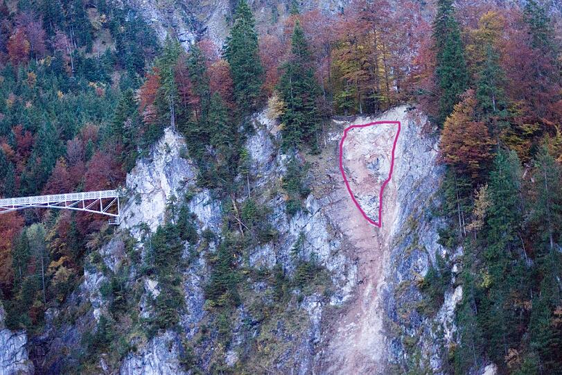 Die Sprengarbeiten rund um Neuschwanstein sind im vollen Gange.