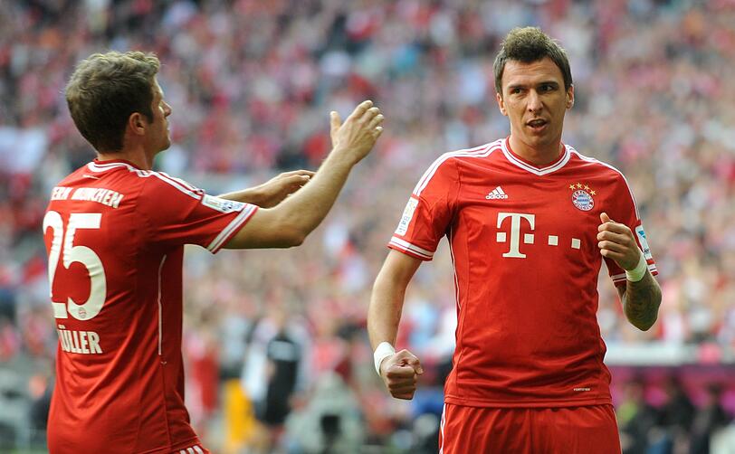 Doppeltorschütze gegen Hertha BSC: Mario Mandzukic (r.).