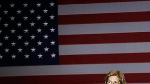 Die demokratische Präsidentschaftskandidatin, Elizabeth Warren, Senatorin für Massachusetts, spricht während einer Wahlkampfveranstaltung.