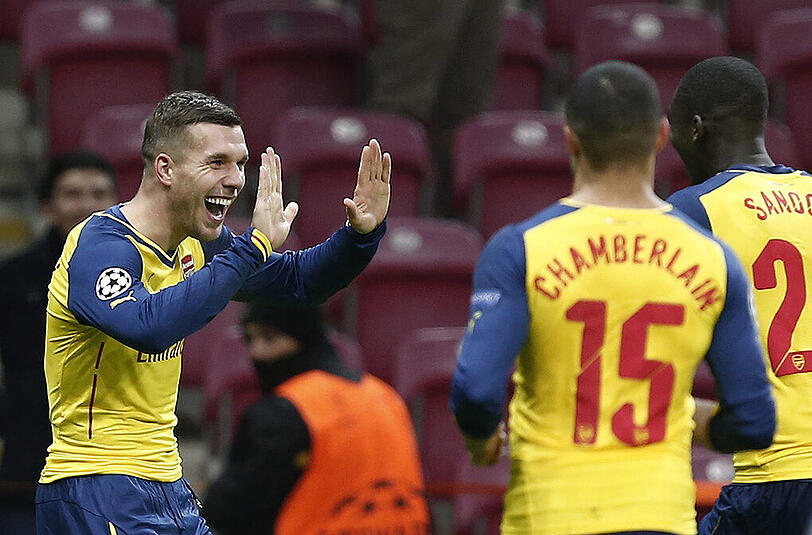Podolski mit zwei Toren gegen Galatasaray.
