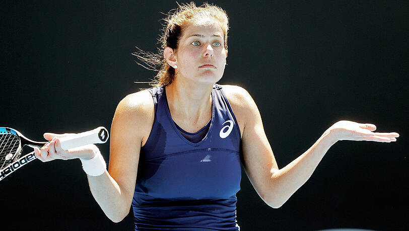 Ratlos: Julia Görges. Ratlos: Julia Görges.