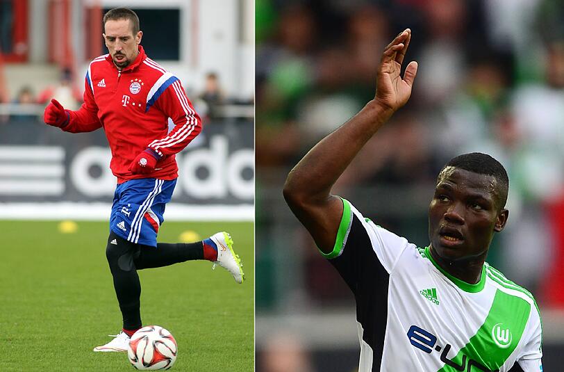 Hätte sich über einen VfL-Sieg gefreut: Der verstorbene Junior Malanda (r.). Bayern-Star Franck Ribéry fällt verletzungsbedingt aus.