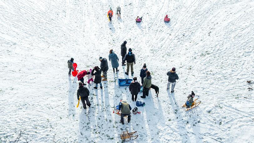 Der Schnee sorgte f&uuml;r Rodelvergn&uuml;gen.