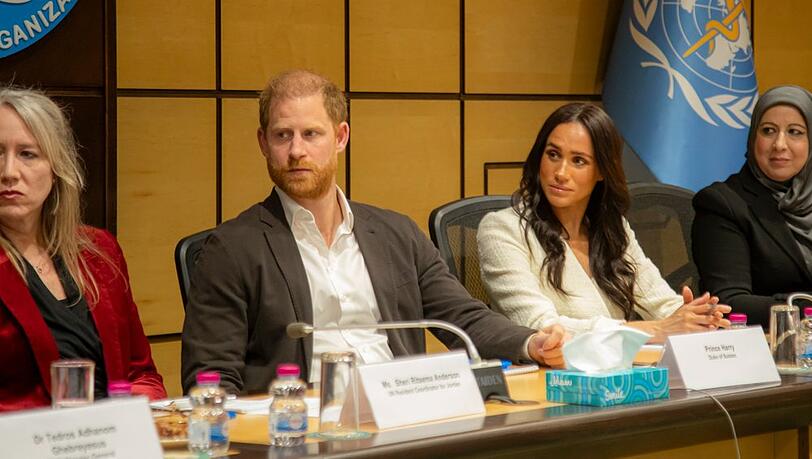 Prinz Harry und Herzogin Meghan bei einem Roundtable der Weltgesundheitsorganisation WHO in Amman.