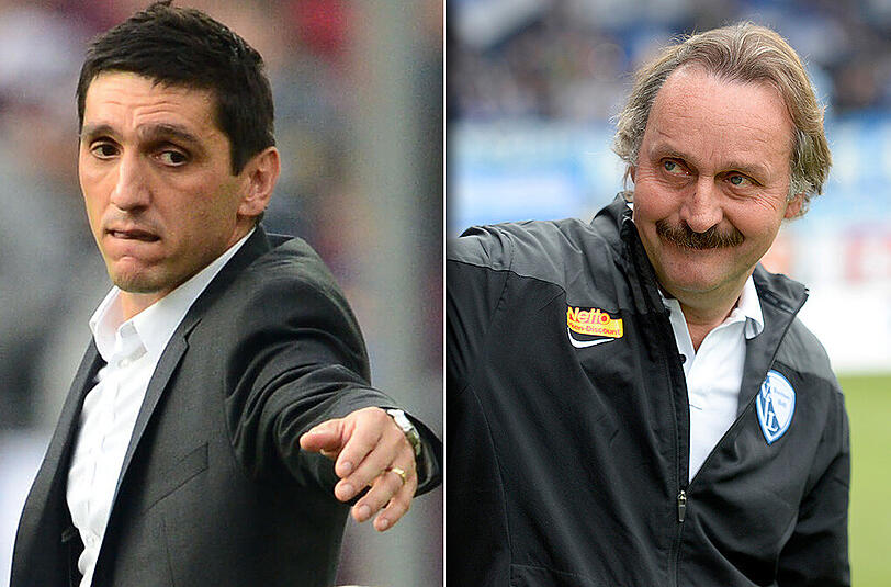 Tayfun Korkuts (l) Tage bei Hannover sind gezählt. 96 verhandelt schon mit Peter Neururer.