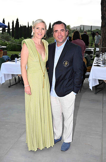 Die Veranstalter des Charity-Events "FCR EAGLES MASTERS TOSCANA 2024": Falk Raudies und seine Frau Andrea.