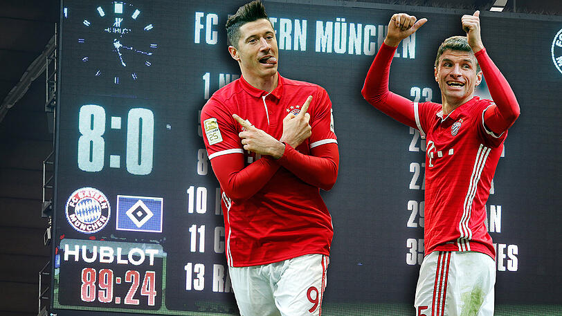 Der eine macht die Tore, der andere bereitet sie vor: Robert Lewandowski und Thomas Müller (r.)