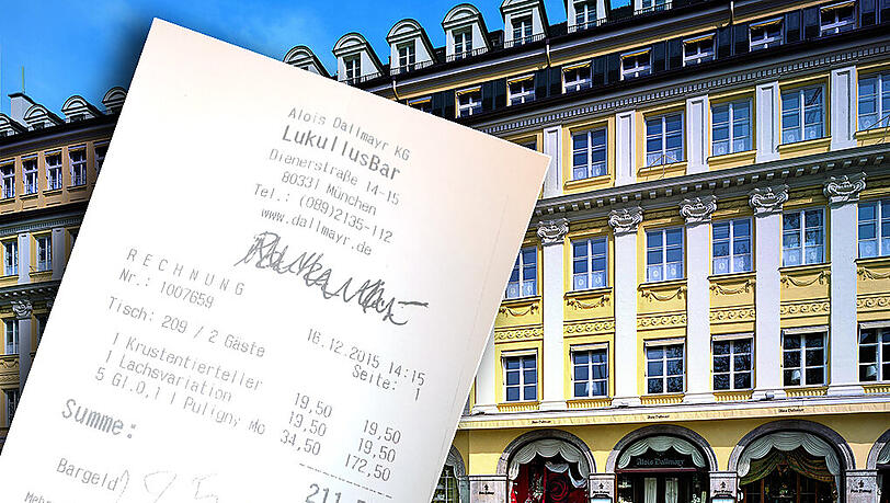 172,50 € für einen halben Liter Wein in Dallmayrs Lukullus Bar &ndash; die Binders sind empört: "Wir fanden es ein absolut unseriöses Verhalten eines Obers, den Gast auf so einen Preis nicht aufmerksam zu machen."