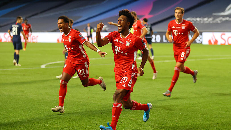 Grenzenloser Jubel: Kingsley Coman (m.) ebnet mit seinem 1:0 den Weg zum zweiten Triple der Vereinsgeschichte.