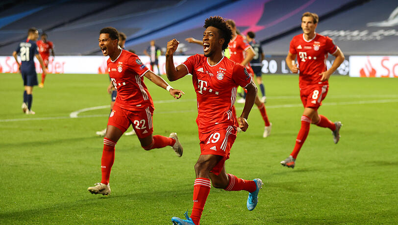 Grenzenloser Jubel: Kingsley Coman (m.) ebnet mit seinem 1:0 den Weg zum zweiten Triple der Vereinsgeschichte. Grenzenloser Jubel: Kingsley Coman (m.) ebnet mit seinem 1:0 den Weg zum zweiten Triple der Vereinsgeschichte.