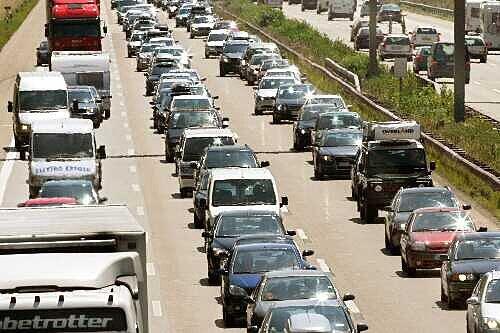 Stau auf der Autobahn