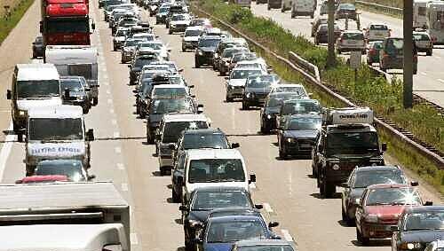 Stau auf der Autobahn Stau auf der Autobahn