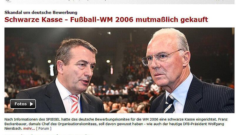 Der Spiegel stellt den DFB an den Pranger: Wurde die WM 2006 gekauft? Der Spiegel stellt den DFB an den Pranger: Wurde die WM 2006 gekauft?