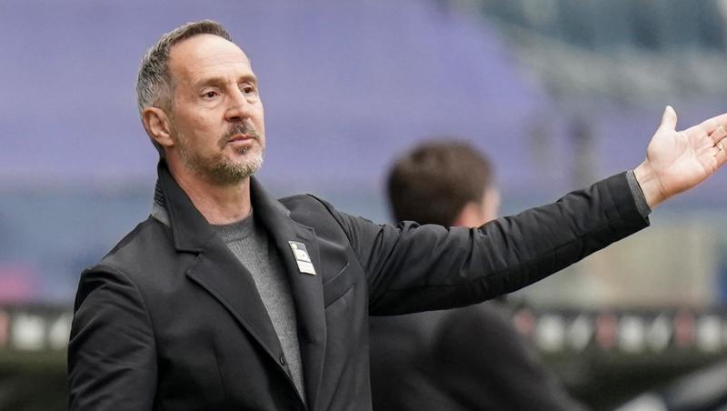 Frankfurts Trainer Adi Hütter könnte zu Borussia Mönchengladbach wechseln.
