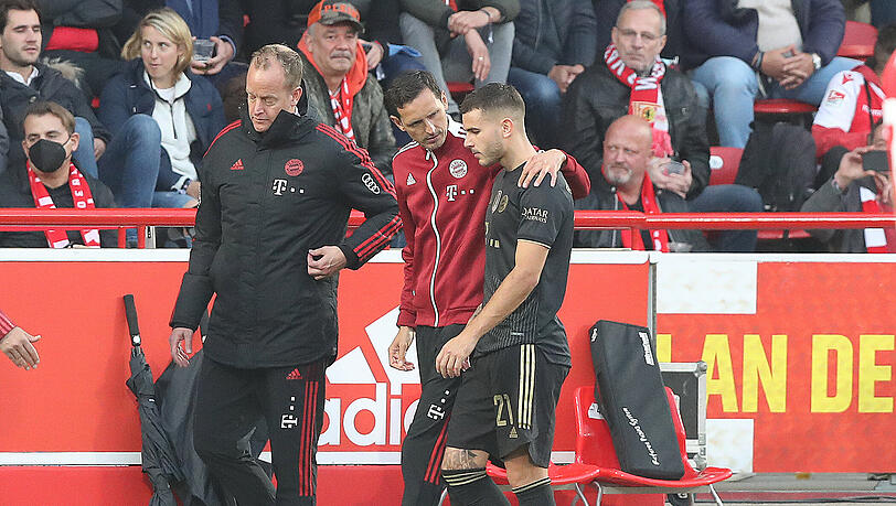 Lucas Hernandez verletzt sich gegen Union Berlin. Lucas Hernandez verletzt sich gegen Union Berlin.