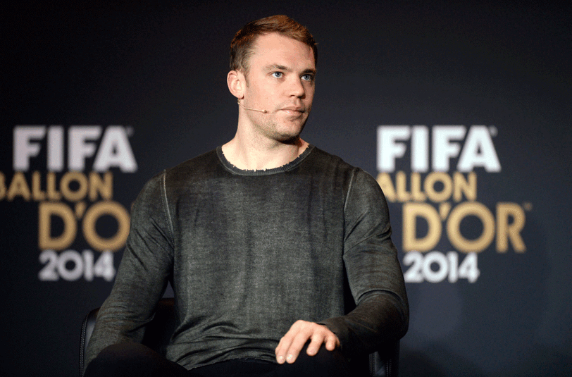 Ein paar Stunden zuvor hatten sich die Protagonisten der Presse gestellt: Manuel Neuer...