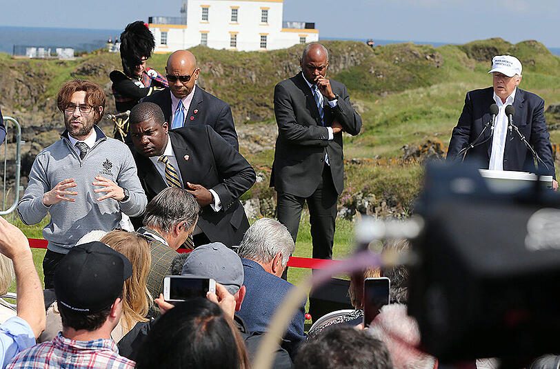 US-Präsidentschaftskandidat Donald Trump bei seinem Besuch in Schottland.