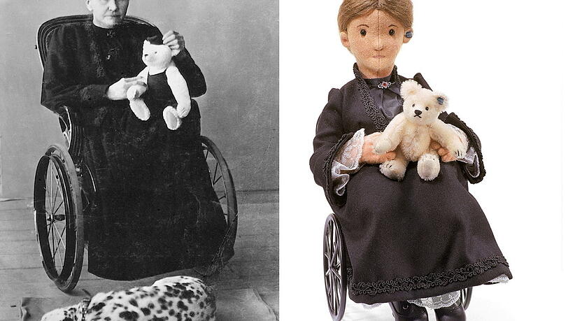 Margarete Steiff und eine Teddybären-Edition des Stofftierherstellers Steiff. Margarete Steiff und eine Teddybären-Edition des Stofftierherstellers Steiff.