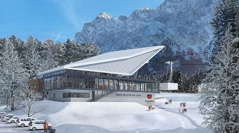 Komplett barrierefrei: die neue Talstation am Eibsee.