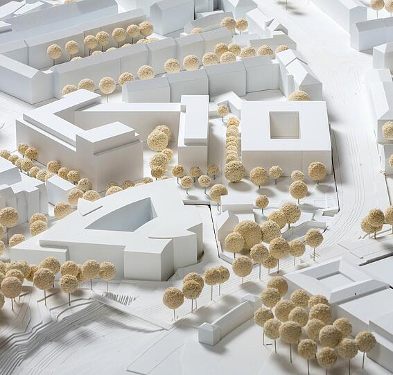 Teilgebiet Ohlmüllerstraße: Dieses Modell von "Steidle Architekten" mit "Atelier Auböck + Kárász" hat hier gewonnen.