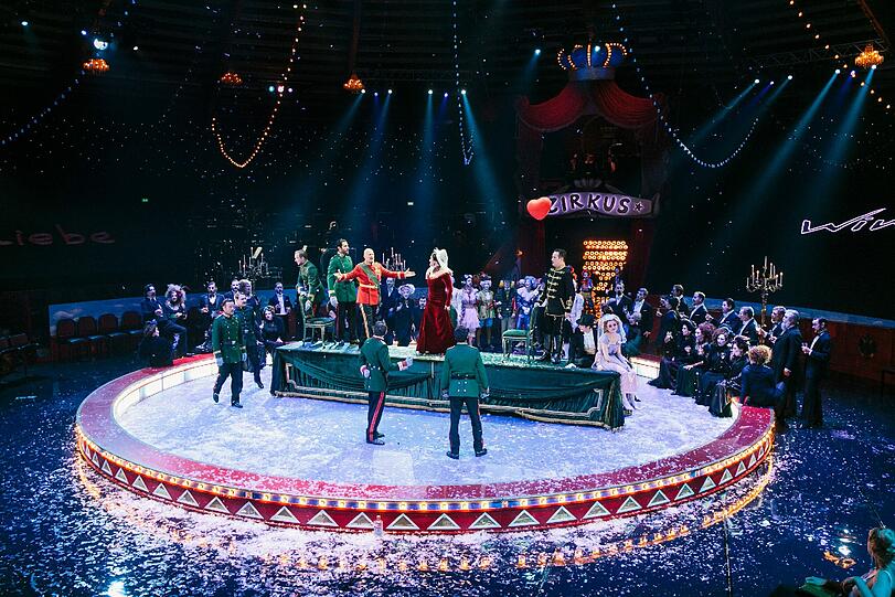 Das Ensemble im Zirkusrund.
