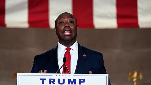 Tim Scott während des Republikanischen Parteitages vor den Präsidentschaftswahlen 2020, als Donald Trump für die Wiederwahl kandidierte. 2024 will Scott selbst für das Amt antreten.