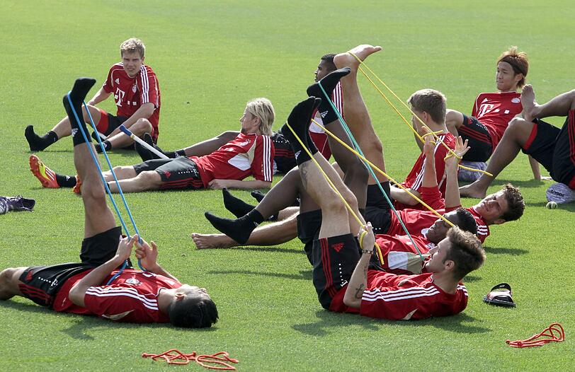 Impressionen aus dem Bayern-Trainingslager in Doha.