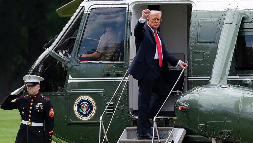US-Präsident Donald Trump flog zum Finale der US Open nach New York.