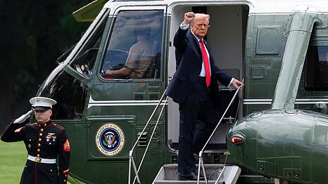 US-Präsident Donald Trump flog zum Finale der US Open nach New York.