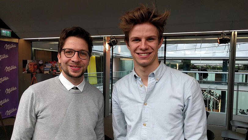 Andreas Wellinger nach dem Interview mit AZ-Redakteur Johannes Schnabl.