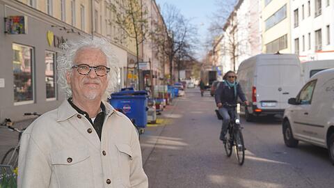 Christian Horn in der Weißenburger Straße: Fußgängerzonen findet er grundsätzlich gut, diese hier aber verbesserungswürdig.