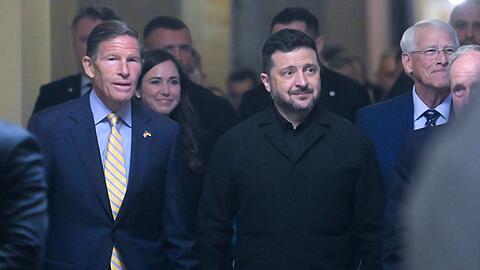 Der ukrainische Präsident Wolodymyr Selenskyj traf vergangene Woche in Washington unter anderem den demokratischen Senator Richard Blumenthal. (Archivbild) Der ukrainische Präsident Wolodymyr Selenskyj traf vergangene Woche in Washington unter anderem den demokratischen Senator Richard Blumenthal. (Archivbild)