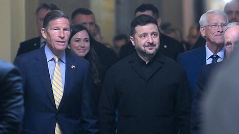 Der ukrainische Pr&auml;sident Wolodymyr Selenskyj traf vergangene Woche in Washington unter anderem den demokratischen Senator Richard Blumenthal. (Archivbild)