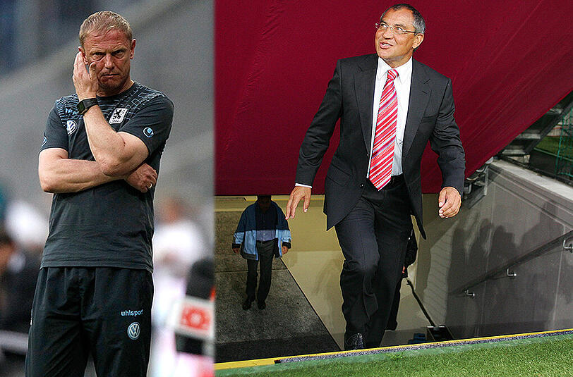 Zuletzt beim FC Fulham in England gefeuert: Felix Magath, der im Moment ohne Trainerjob ist (r). Verdrängt er Torsten Fröhling beim TSV 1860?