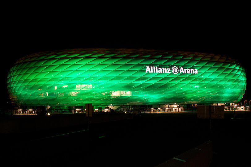 Auch die Allianz Arena sieht in Grün mal ganz anders aus.