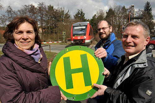 Bitte halten: die grünen Verkehrsexperten Christine Seer, Markus Ganserer und Wolfgang Klemm (v.li.).