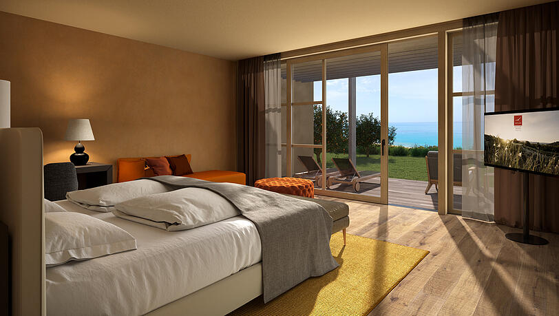 Zimmer mit traumhaftem Ausblick. Zimmer mit traumhaftem Ausblick.