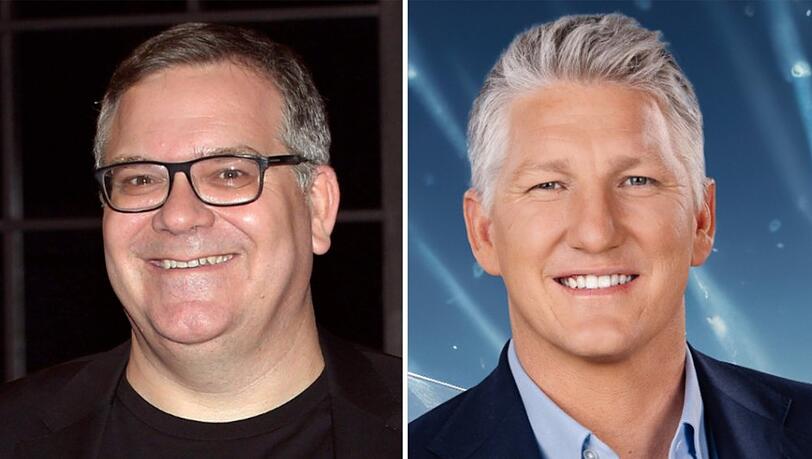 Elton (l.) und Bastian Schweinsteiger sind nur zwei der Stars, die im Rahmen der Fußball-Europameisterschaft 2024 häufig im TV zu sehen sein werden.