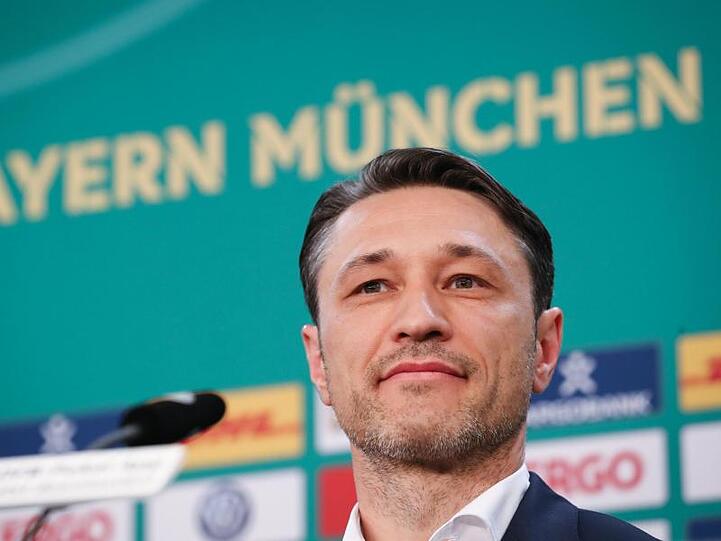 Münchens Trainer Niko Kovac spricht auf der Pressekonferenz zum DFB-Pokal Finale. Foto: Christian Charisius