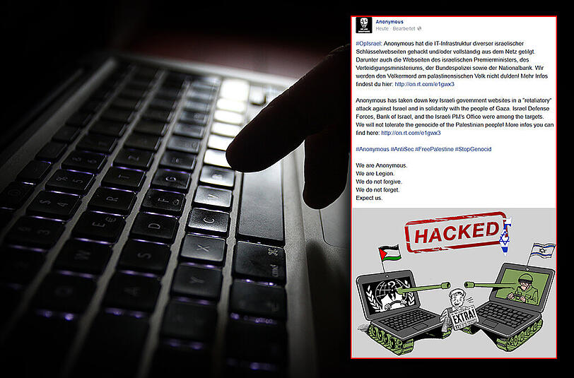 Anonymous-Anfriff auf israelische Webseiten.
