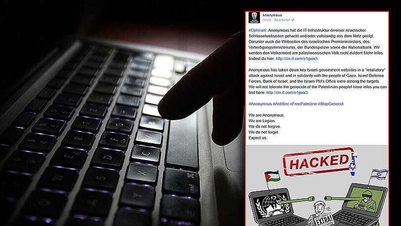 Anonymous-Anfriff auf israelische Webseiten. Anonymous-Anfriff auf israelische Webseiten.