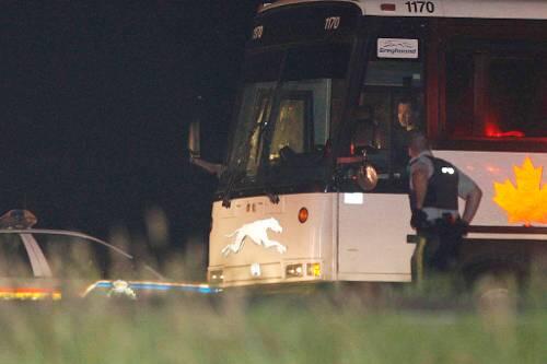Spurensicherung am Greyhound-Bus