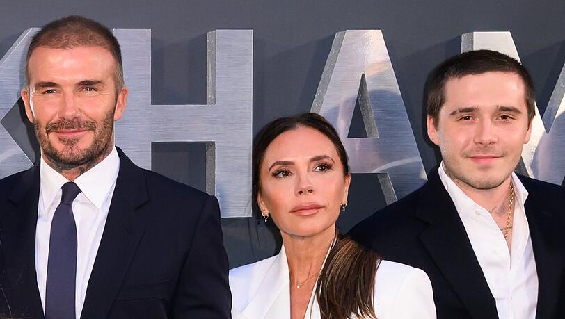 K&ouml;nnen David Beckham, Ehefrau Victoria Beckham und Sohnemann Brooklyn Beckham (r.) ihren &ouml;ffentlichen Streit &uuml;berwinden?