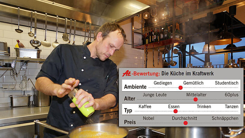 Hier ist der Name Programm: Koch Gerrit Wagner oben in der „Küche im Kraftwerk“ – unter ihm werden Möbel verkauft. Hier ist der Name Programm: Koch Gerrit Wagner oben in der „Küche im Kraftwerk“ – unter ihm werden Möbel verkauft.